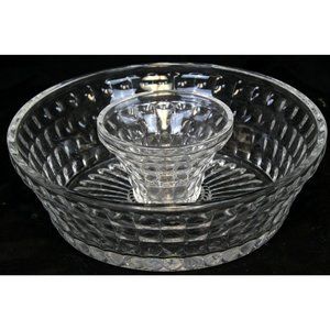 Fifth Avenue Crystal Annabelle 11" Chip & 5" Dip Set Clear Bowl Nesting New